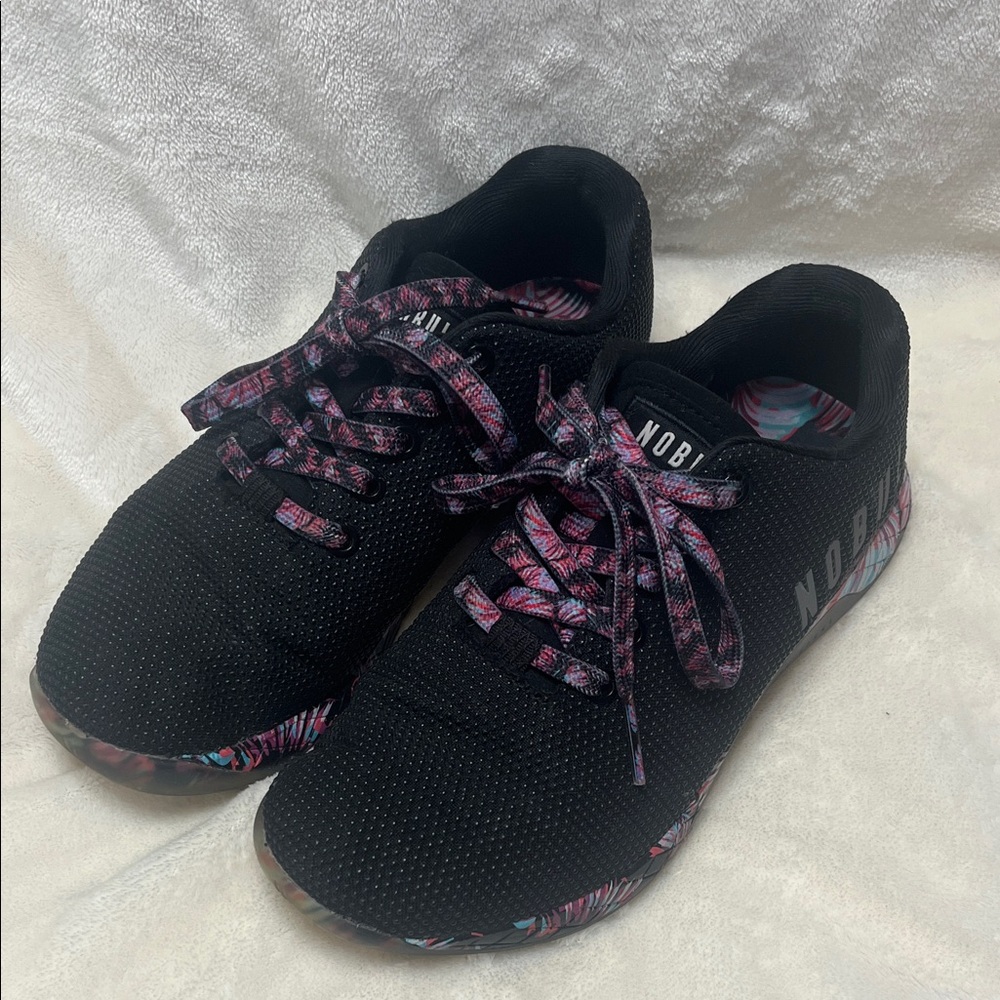 NOBULL Black Sneakers with Pink and Multicolor Accents
